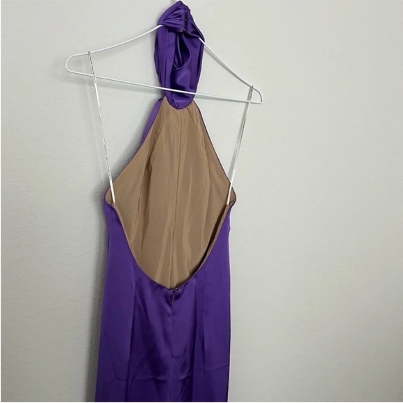 Katie May Robbie Satin Halter Jumpsuit Purple NWT - Picture 6 of 9